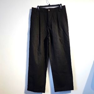 Zara Womens Pleated Straight Leg Black Pants Sz 31